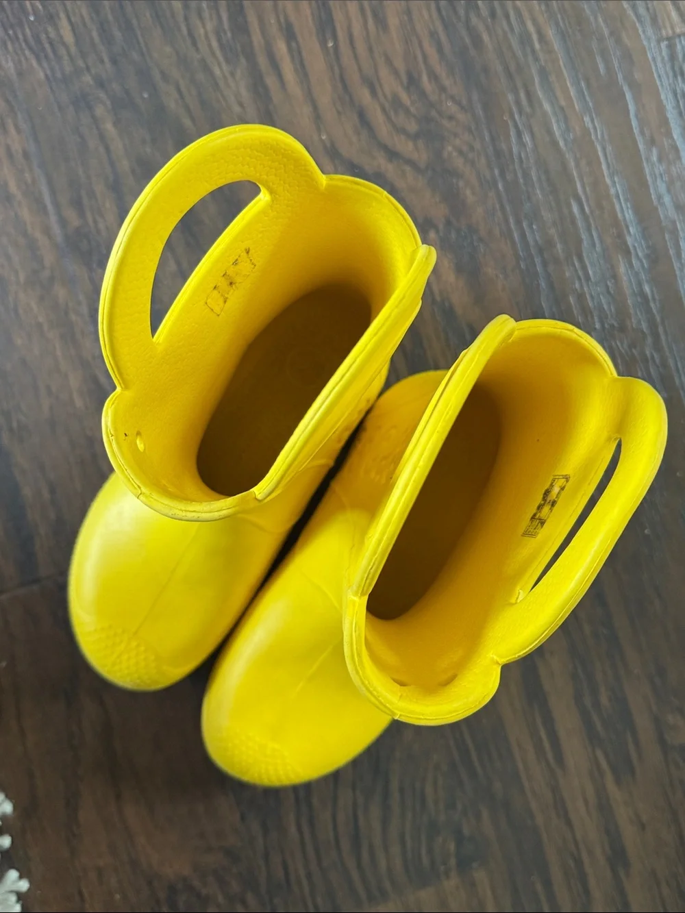 CROCS Bright Yellow Kids' Waterproof Rain Boots with Handles